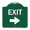 Signmission Parking Lot Sign Exit Sign Right Arrow, Green & White Aluminum Sign, 18" L, 18" H, GW-1818-23421 A-DES-GW-1818-23421 - alternate 1